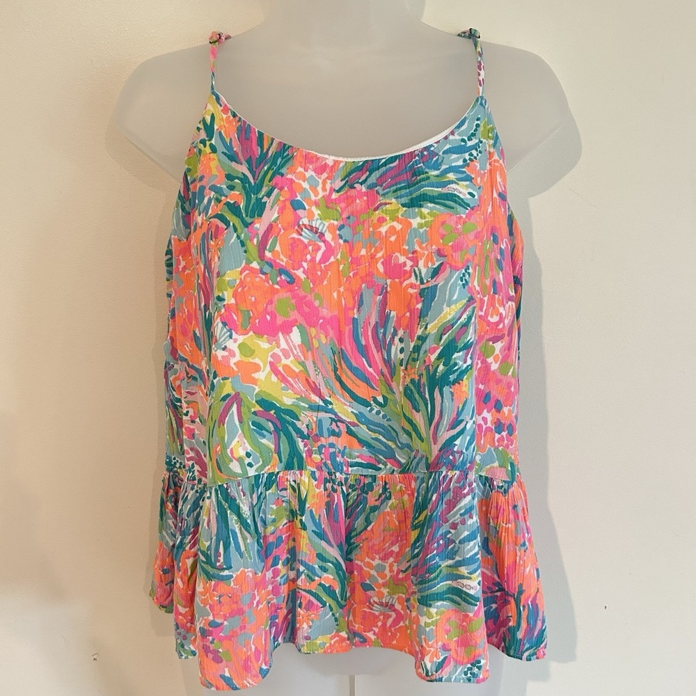 Lilly Pulitzer Multicolor Floral Print Spaghetti Strap Tank Top